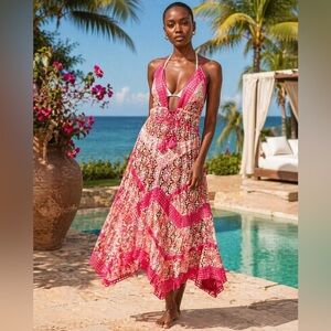 NWT Ramy Brook Austyn Lace Maxi Cover-Up Dress $395 MSRP Small